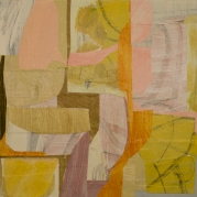 pinks,18%22x18%22,collage on panel:hogan