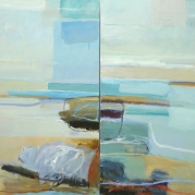 Conversation at the Coast, diptych, 30"x60", oil on canvas