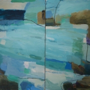 Water and Sky Diptych,64"x72", oil on canvas