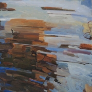 Rocky Coast, 42"x36", oil on canvas